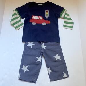 Baby Boden Car Appliqué Star Pants